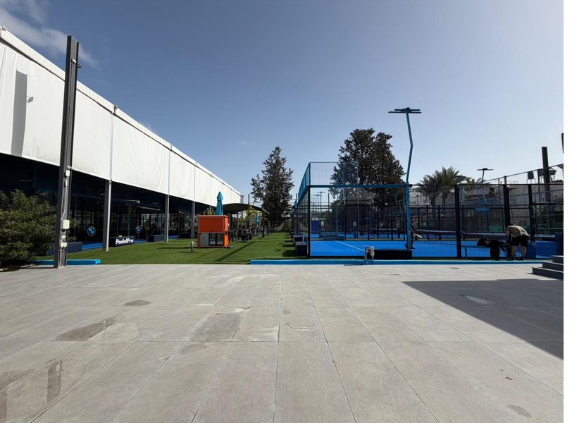 Club entrance and courts