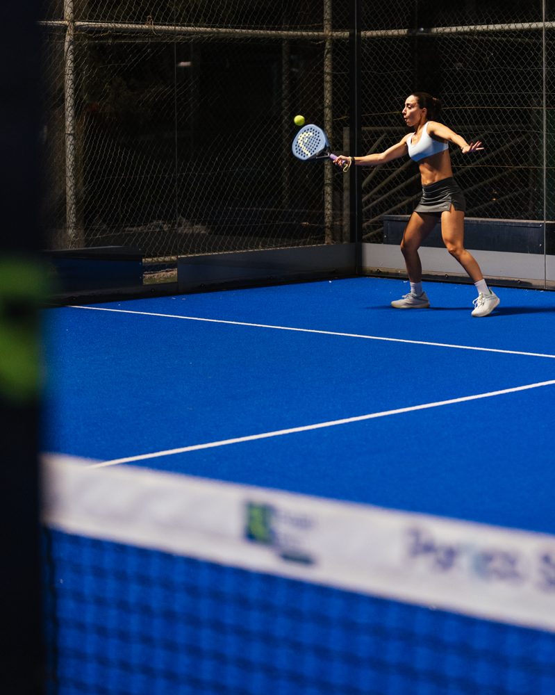 Player hitting a clean forehand