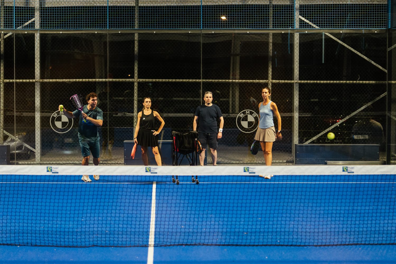 Player hitting a dynamic forehand