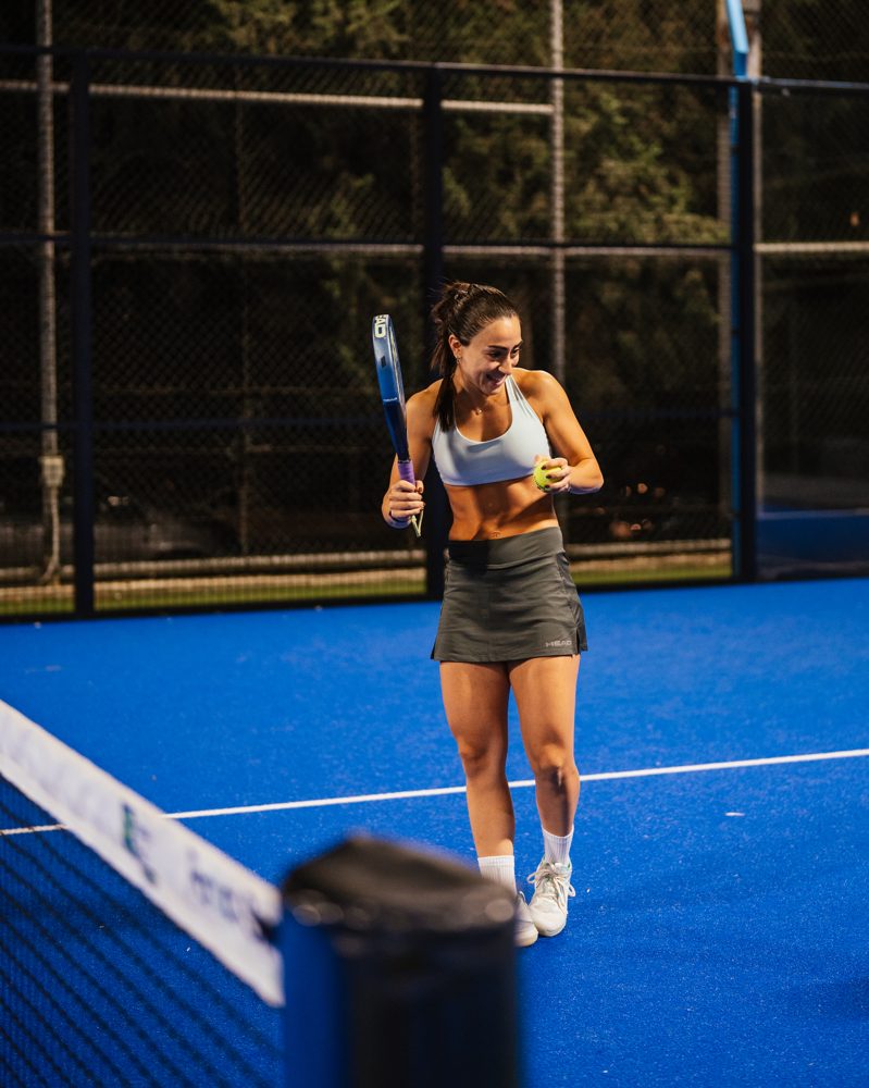Player smiling on court